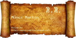 Müncz Martin névjegykártya