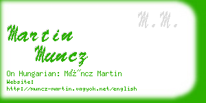 martin muncz business card